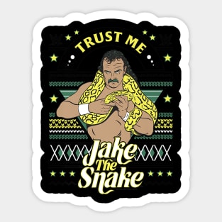 Jake The Snake Christmas Ugly Sticker